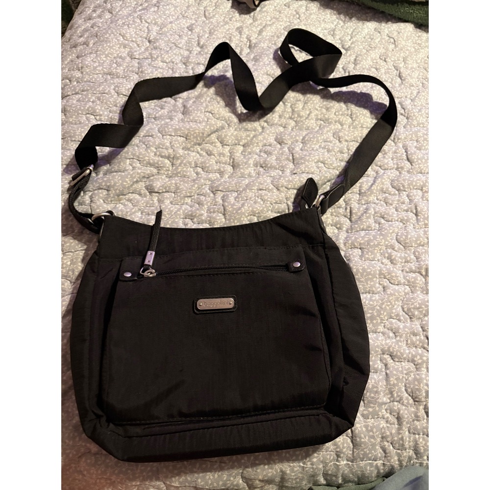 Baggallini Crossbody Bag Womens Medium Black Excellent Nylon Travel Organizer